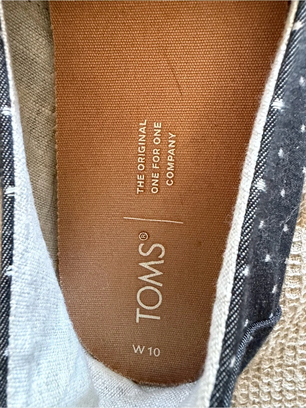 TOMS Women's Gray Polka Dot Canvas Slip-On Shoes